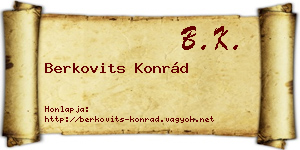 Berkovits Konrád névjegykártya